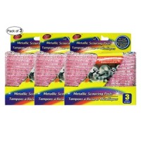 PURE KLEEN TAMPON A RECURER EN ACIER INOXYDABLE EN SACHET PLASTIQUE 3/PK 24/BOITE PURE KLEEN TAMPON A RECURER EN ACIER INOXYDABLE EN SACHET PLASTIQUE 3/PK 24/BOITE
