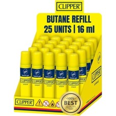 CLIPPER BUTANE JAUNE 16ML 25 PCS