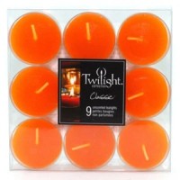 BOUGIES CHAUFFE-PLATS ORANGES 18PCS