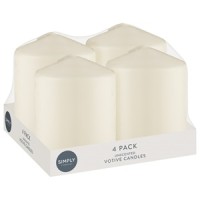 BOUGIES VOTIVES BLANCHES 4PCS